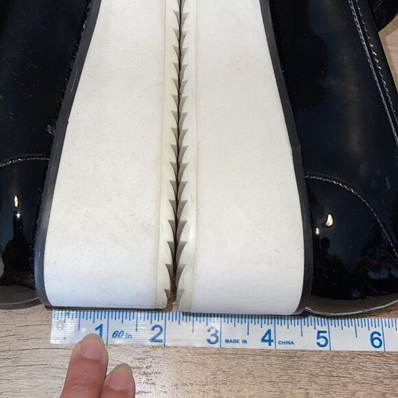 Schutz Womens‎ Bevida Black Box Leather Platform Penny Loafer Oxford Size 7.5 - Picture 7 of 9